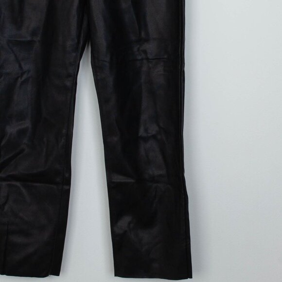 Express Womens Faux Leather Super High Rise Straight Leg Pants Size 10R Edgy Y2K - Picture 3 of 8